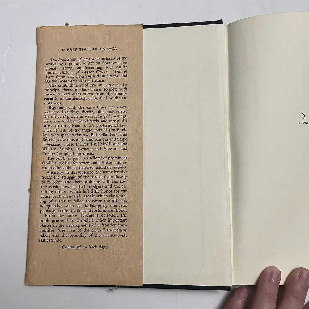 The Free State of Lavaca by Paul C Boethel Signed Rare Texas History Book 1977